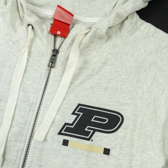 Purdue Boilermakers Nike Hoodie Men's Medium Full Zip Logo Sweatshirt Light Gray - Picture 6 of 12
